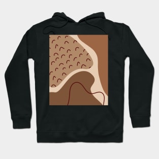 Warm Toned Sguiggle  Boho Abstract Shapes  Design Hoodie